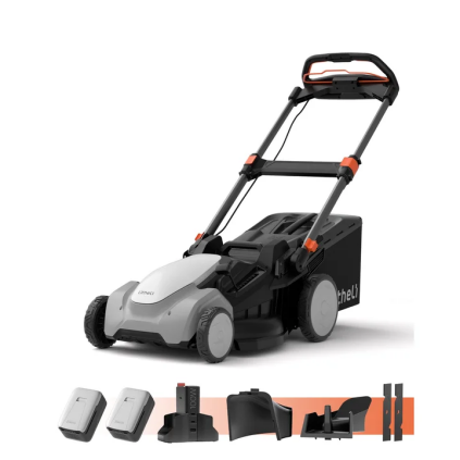 Litheli 40V Cordless Electric Lawn Mower, 21-Inch, Self-Propelled, Brushless Motor, 6-Position Height Adjustment, with 2 x 8.0Ah Battery and Charger, for Lawns & Gardens