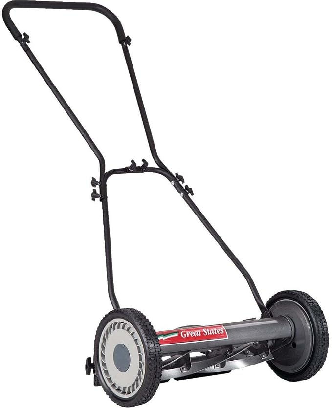 Great States 815-18 18-Inch 5-Blade Push Reel Lawn Mower, 18-Inch, 5-Blade, Grey