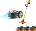LawnMaster OcuMow Robot Lawn Mower with Cordless 24V MAX 10” Grass Trimmer Combo Kit Perimeter Wire Free for Small Yards 2000-4000 Square Feet Optical Navigation Automatic Obstacle Avoidance Spot Cut