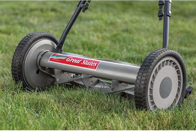 Great States 815-18 18-Inch 5-Blade Push Reel Lawn Mower, 18-Inch, 5-Blade, Grey