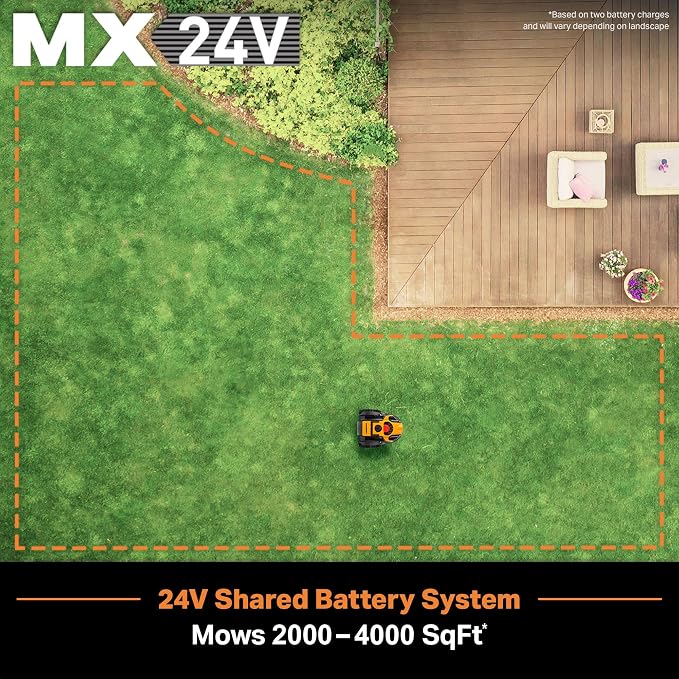 LawnMaster OcuMow Robot Lawn Mower with Cordless 24V MAX 10” Grass Trimmer Combo Kit Perimeter Wire Free for Small Yards 2000-4000 Square Feet Optical Navigation Automatic Obstacle Avoidance Spot Cut