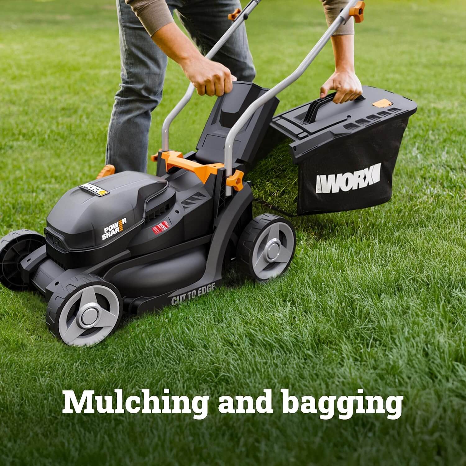 WORX WG733.1 20V 14" Cordless Electric Push Lawn Mower