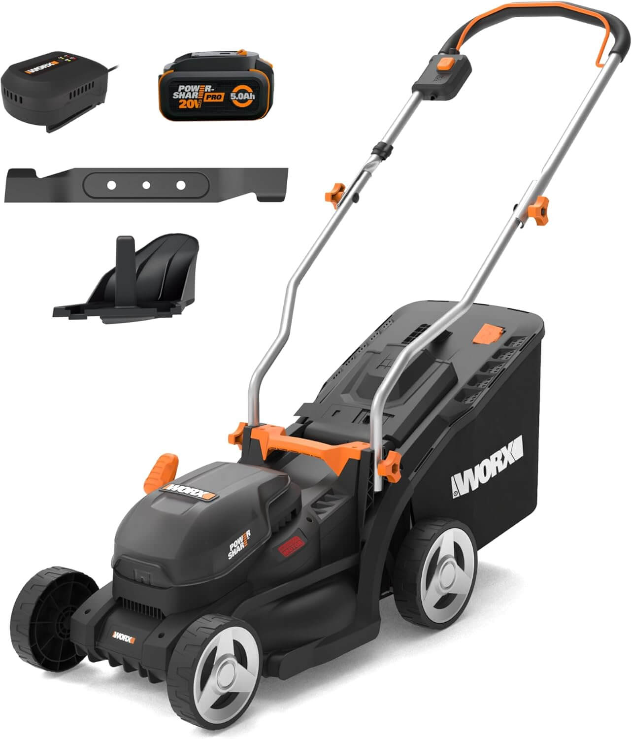 WORX WG733.1 20V 14" Cordless Electric Push Lawn Mower
