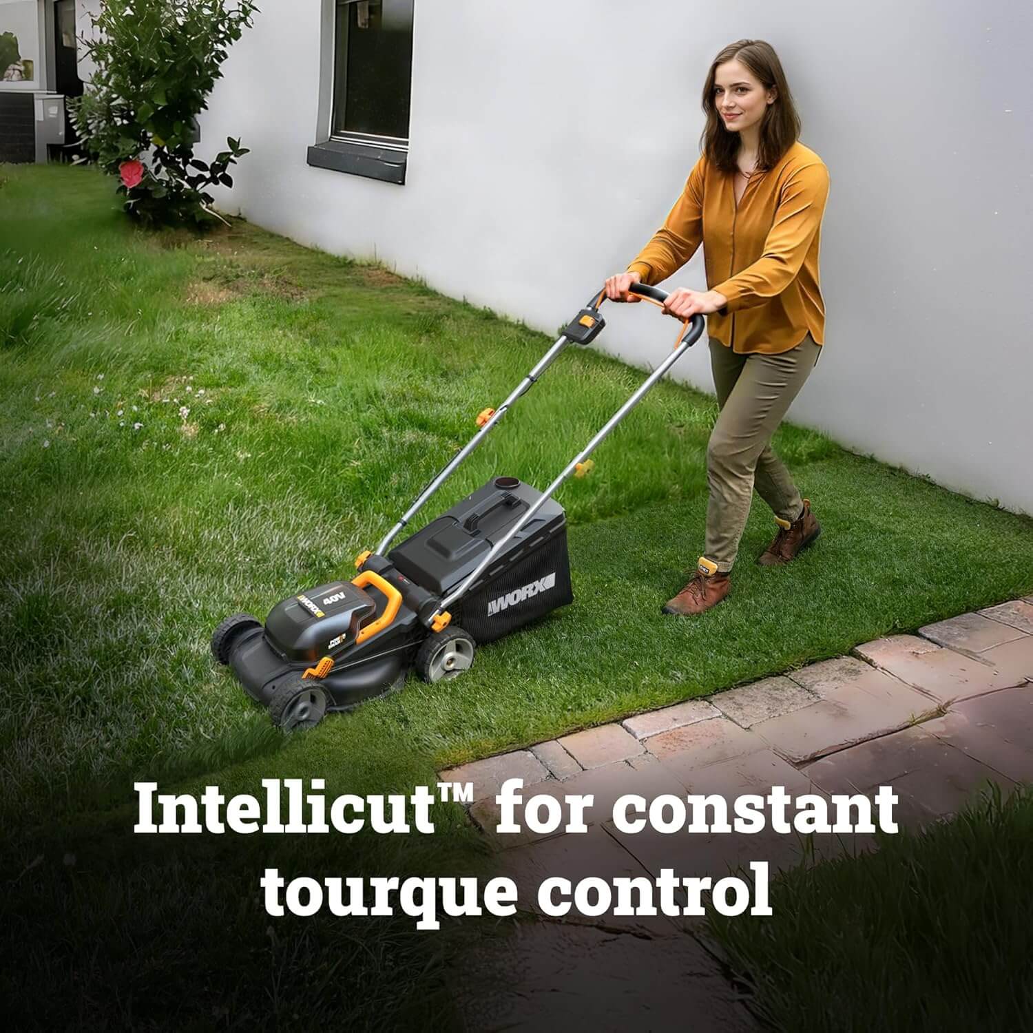 WORX WG735 40V 14" Cordless Electric Push Lawn Mower