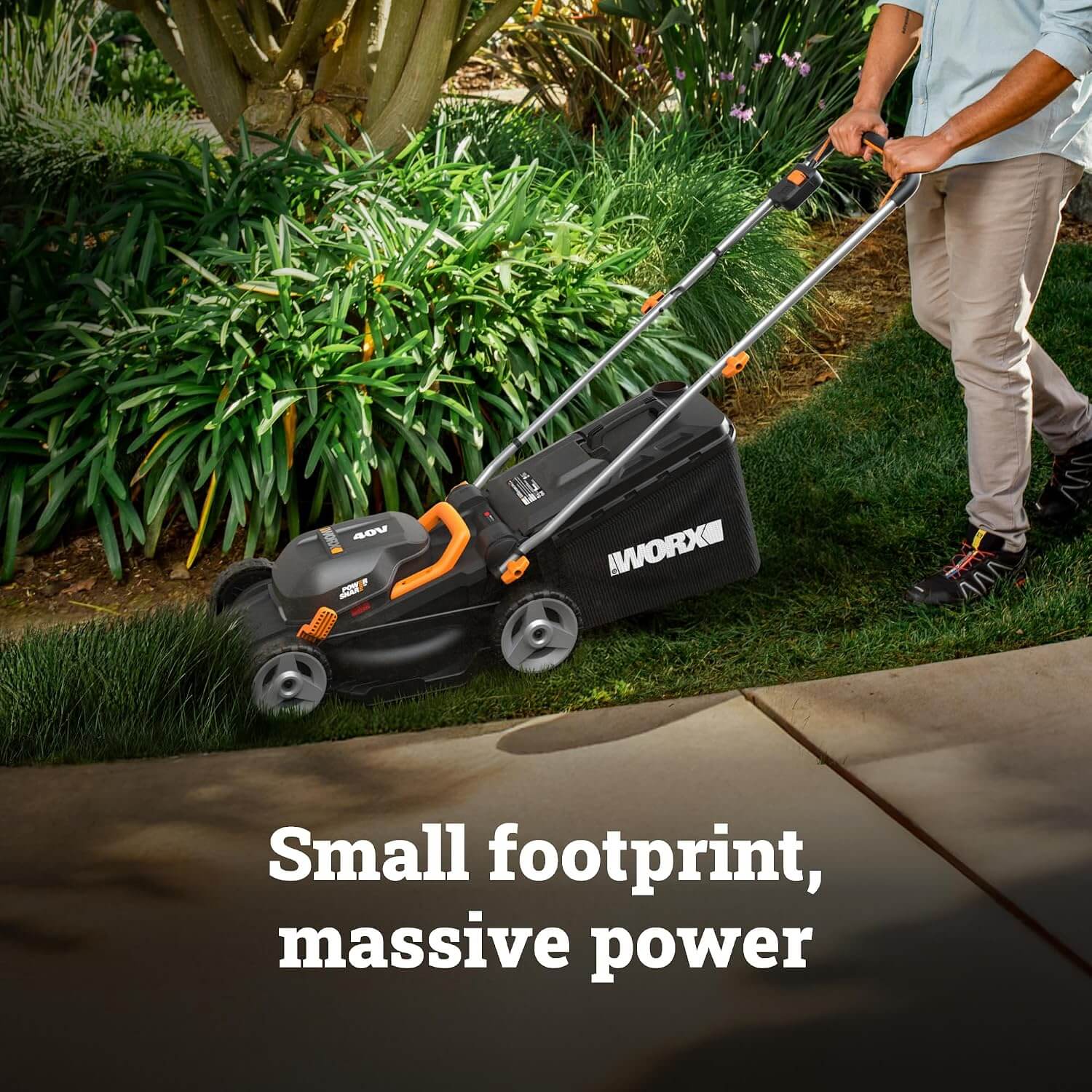 WORX WG735 40V 14" Cordless Electric Push Lawn Mower