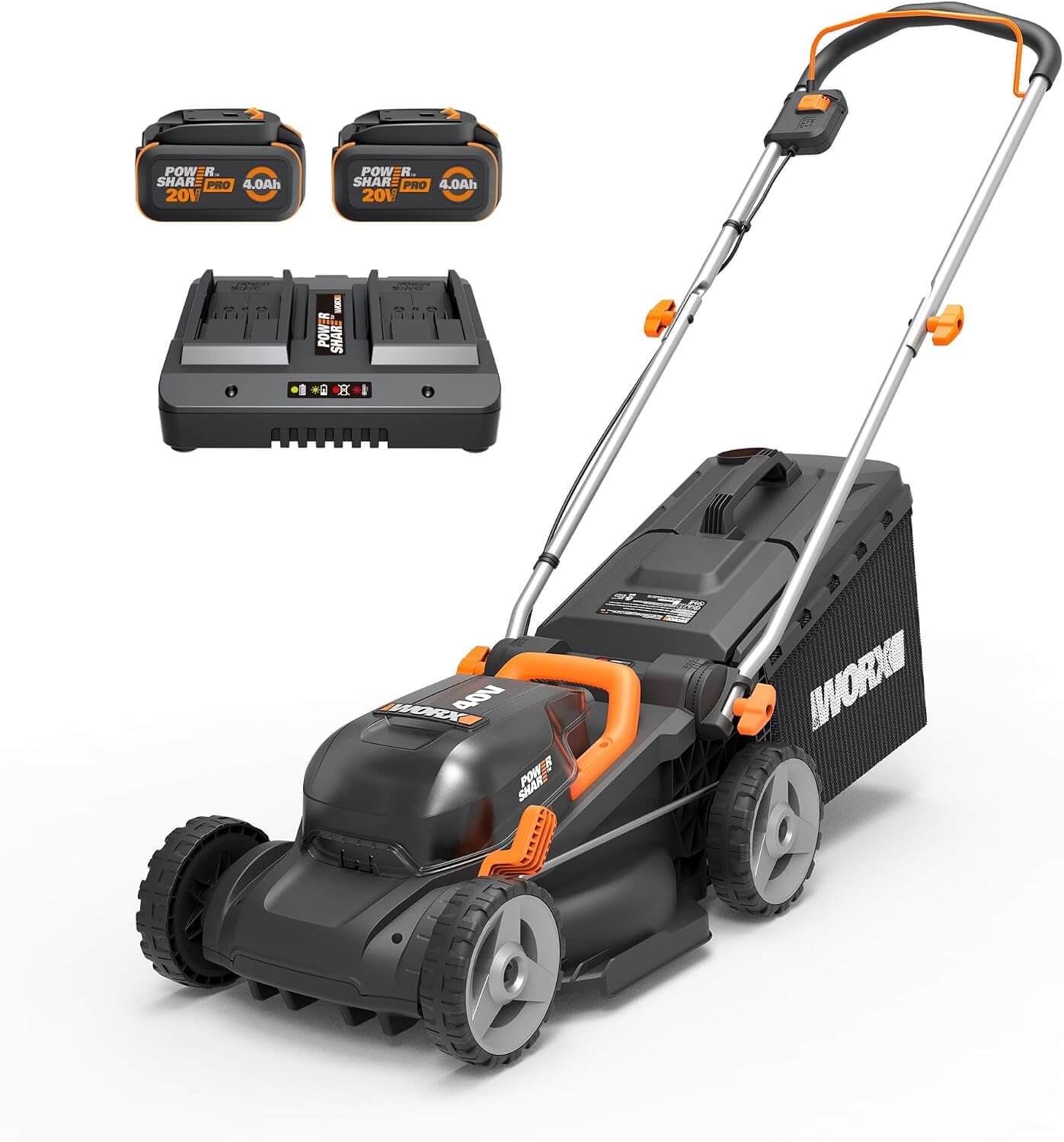 WORX WG735 40V 14" Cordless Electric Push Lawn Mower
