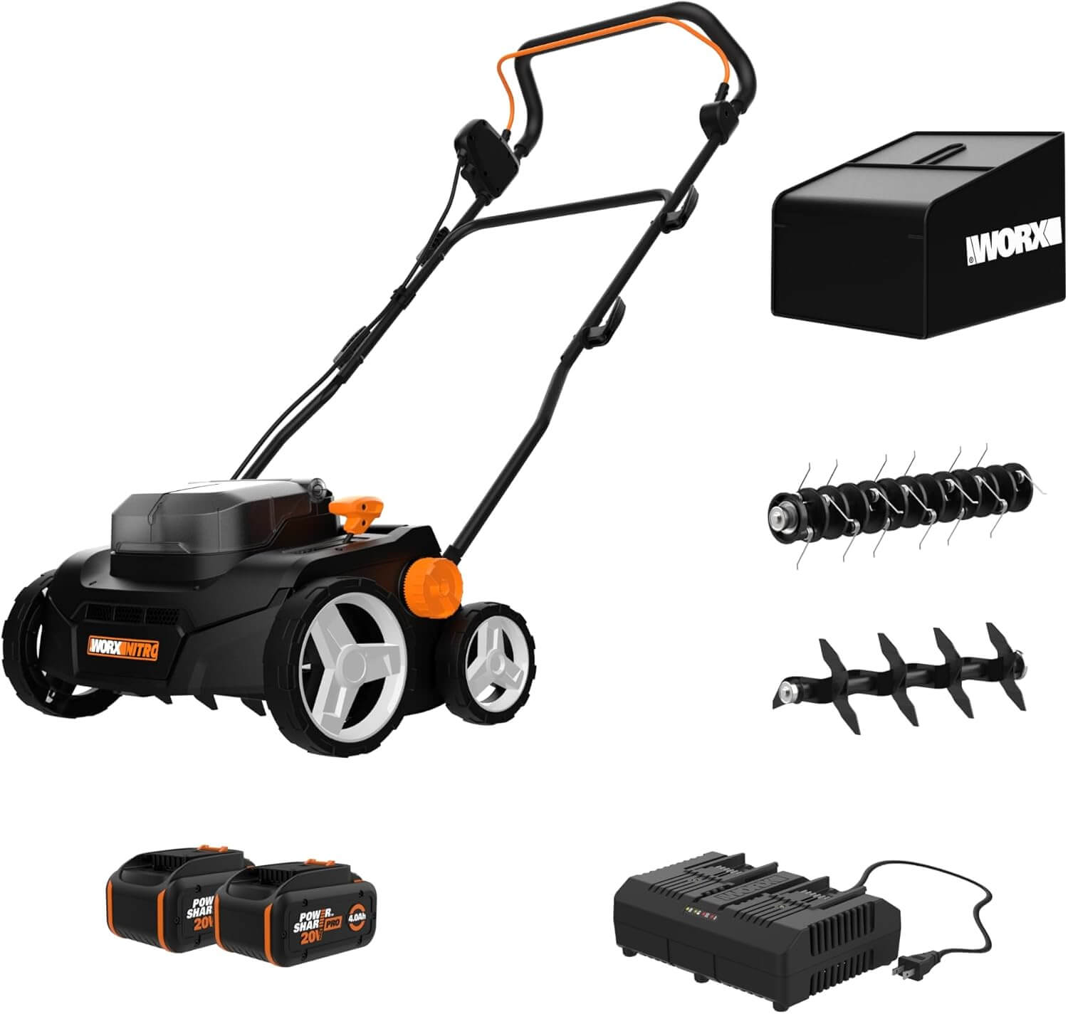 WORX WG855 40V Cordless 2-In-1 Lawn Dethatcher Scarifier